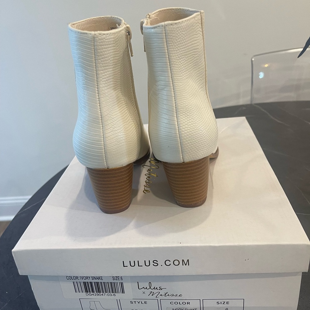 Lulus x Matisse Ivory Snake Booties - Picture 5 of 7